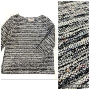 Loft Multicolor Tweed Sweater 3/4 Sleeve